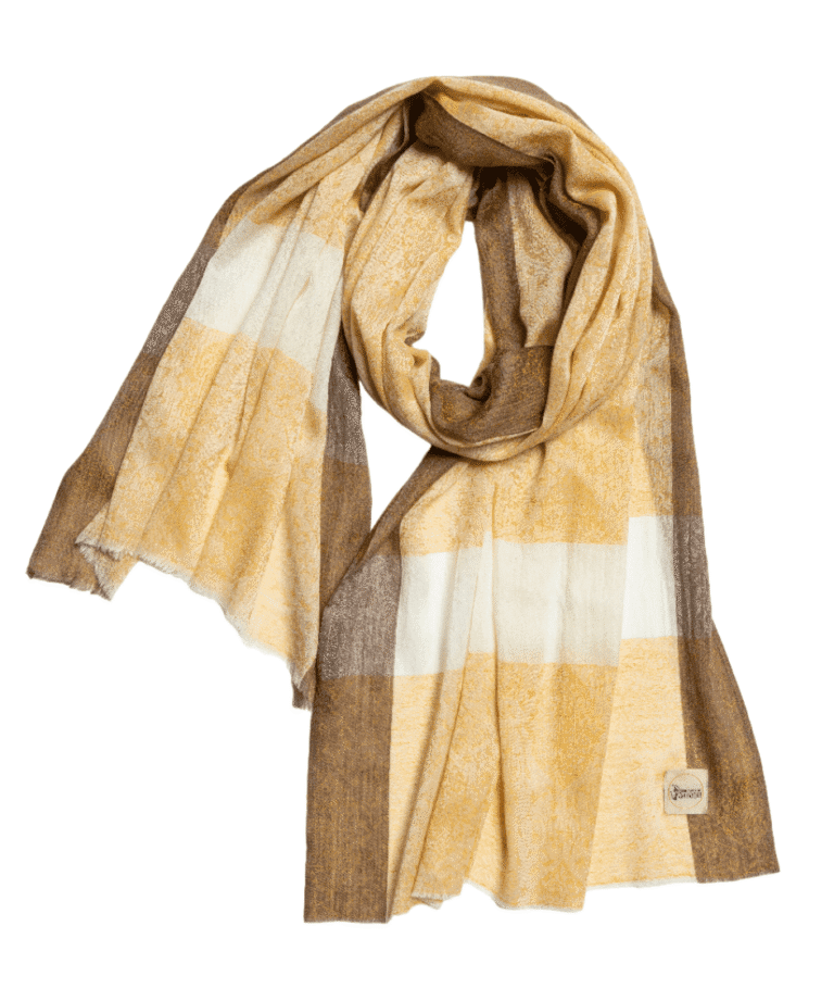 Cashmere Shawl Golden Treasure with jacquard design