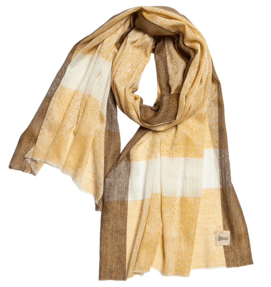 Cashmere Shawl Golden Treasure with jacquard design