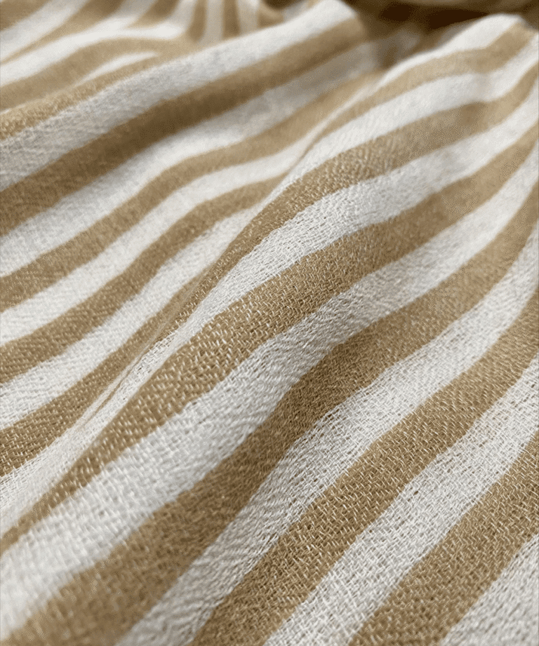 Cashmere Shawl Pearl Color with Golden Stripe