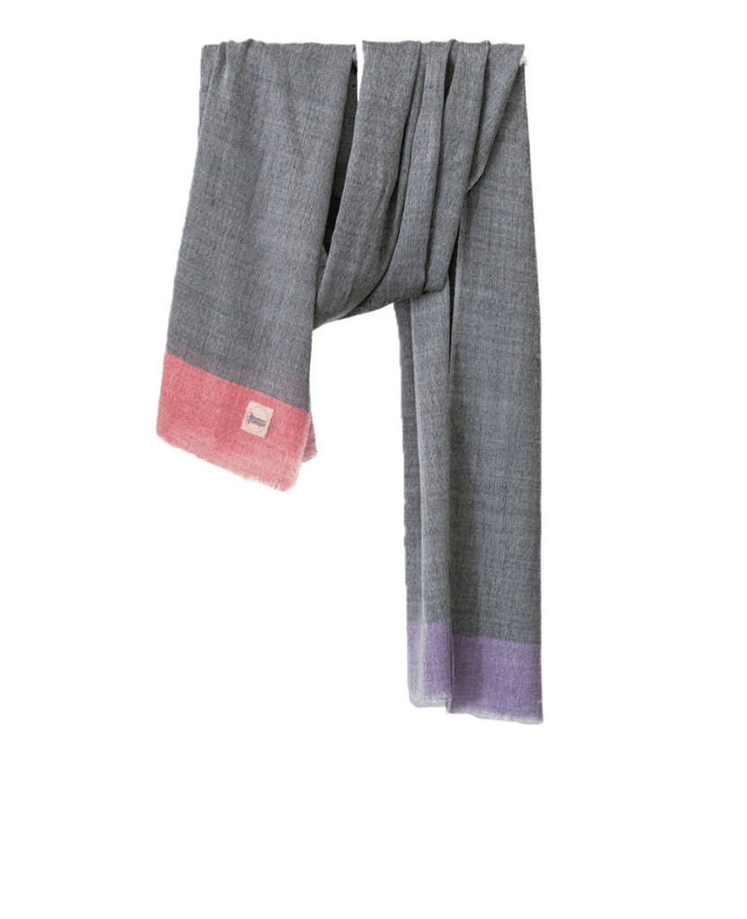 Men’s Cashmere Shawl Grey & Red