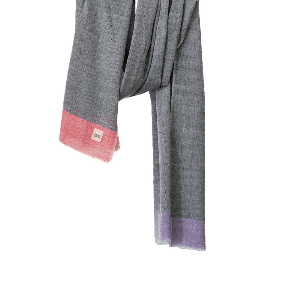 Men’s Cashmere Shawl Grey & Red