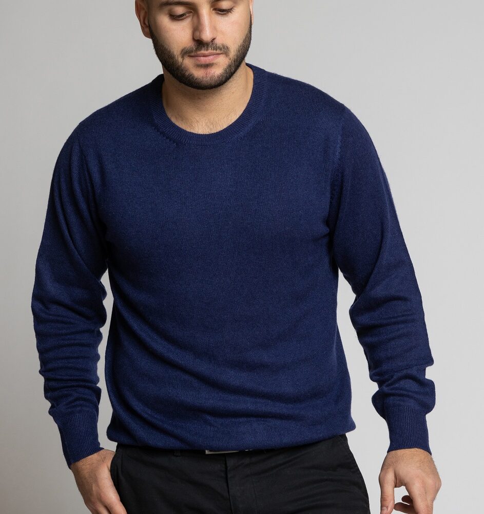 Men's Cashmere Jumper Deep Blue