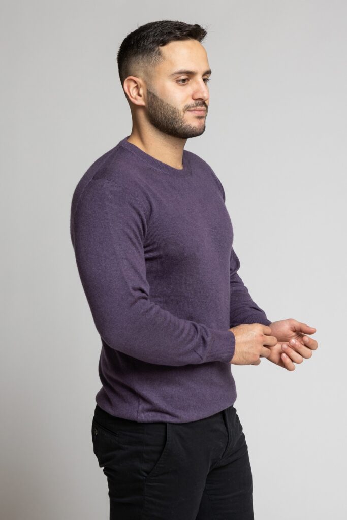 Men's Cashmere Jumper Lilac