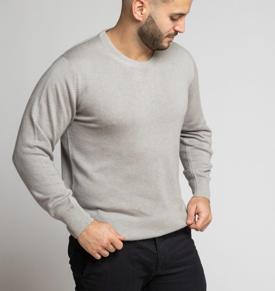 Men's Cashmere Jumper Stone