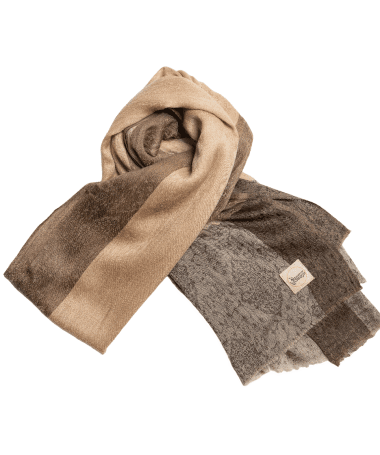Women’s Cashmere Shawl Beige with design
