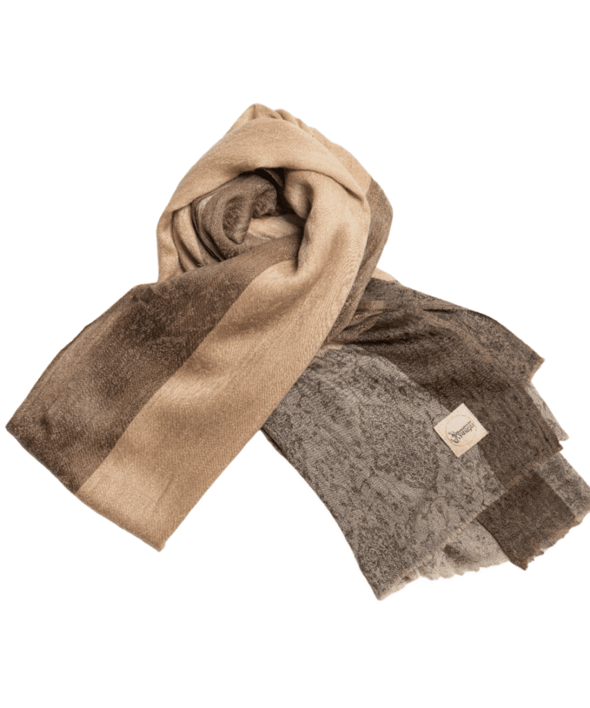 Women’s Cashmere Shawl Beige with design