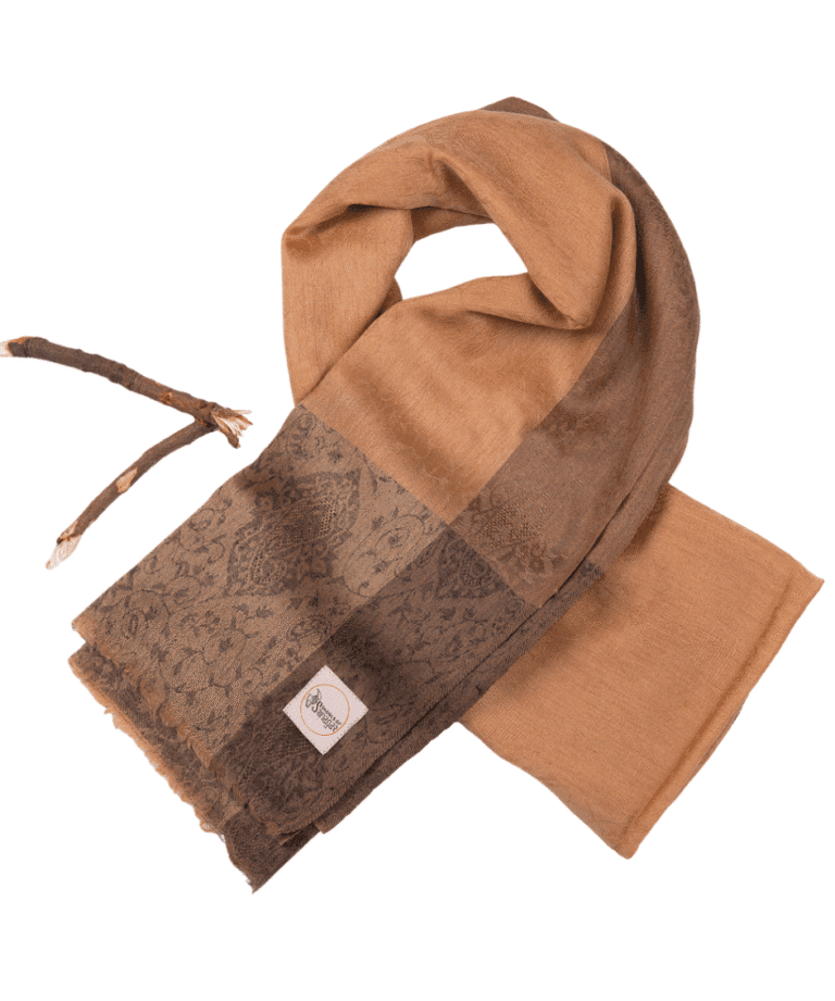 Cashmere Shawl Cinnamon Color with Design