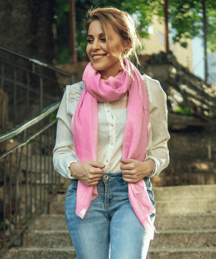Cashmere Shawl in Candy Pink Color