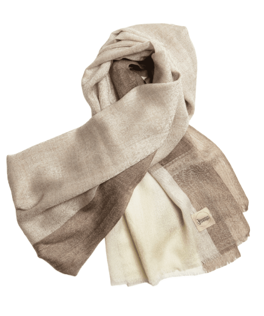Cashmere Shawl Pearl with Beige Ornamental Design