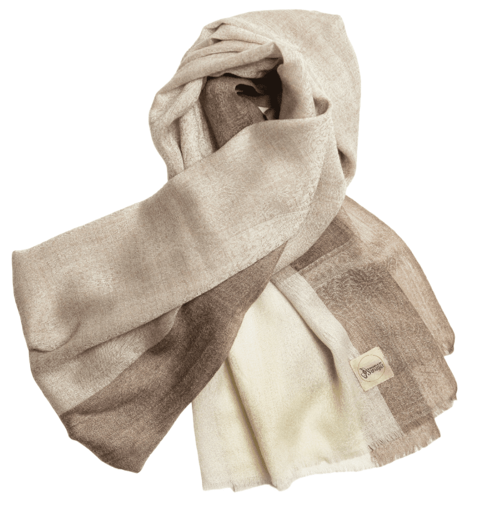 Cashmere Shawl Pearl with Beige Ornamental Design
