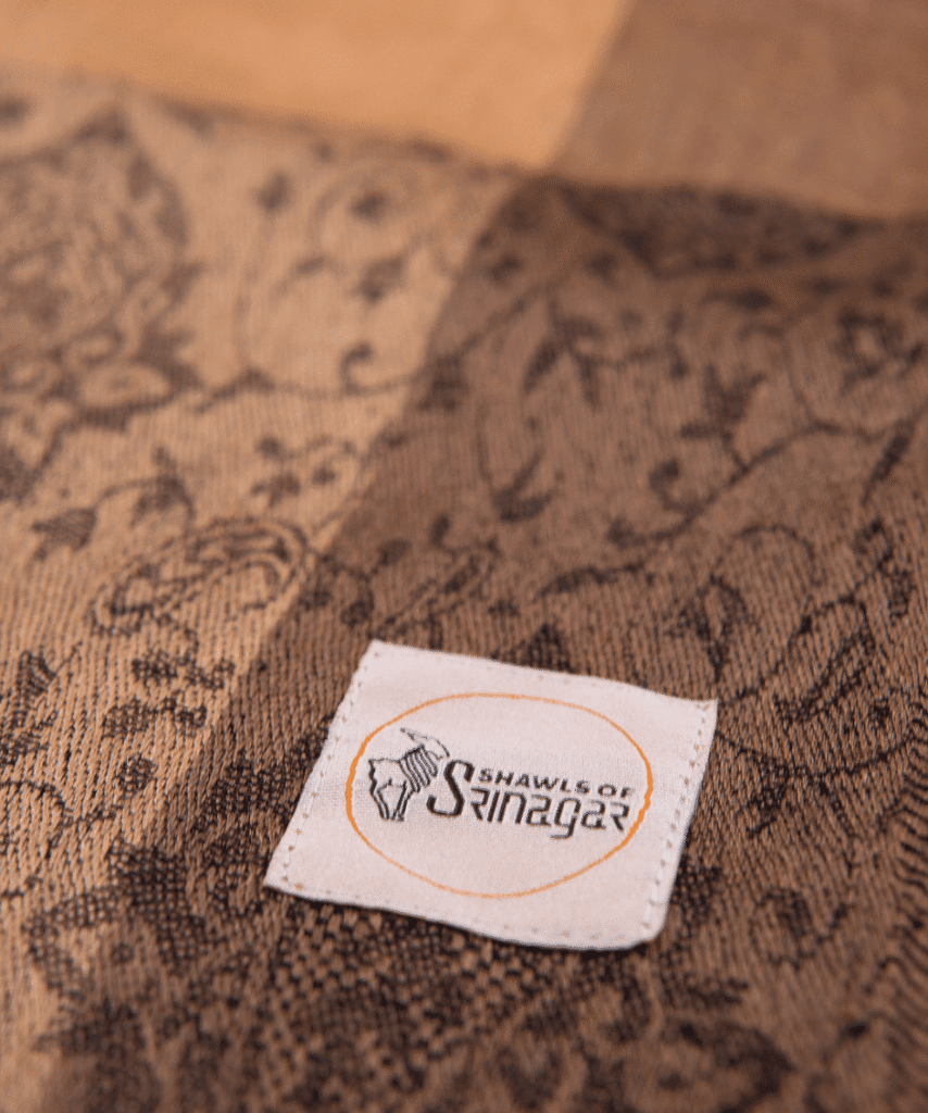 Cashmere Shawl Cinnamon Color with Design