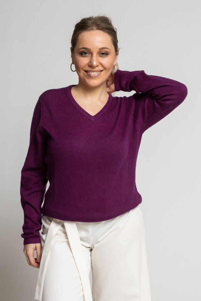 Women's Cashmere Jumper Blueberry