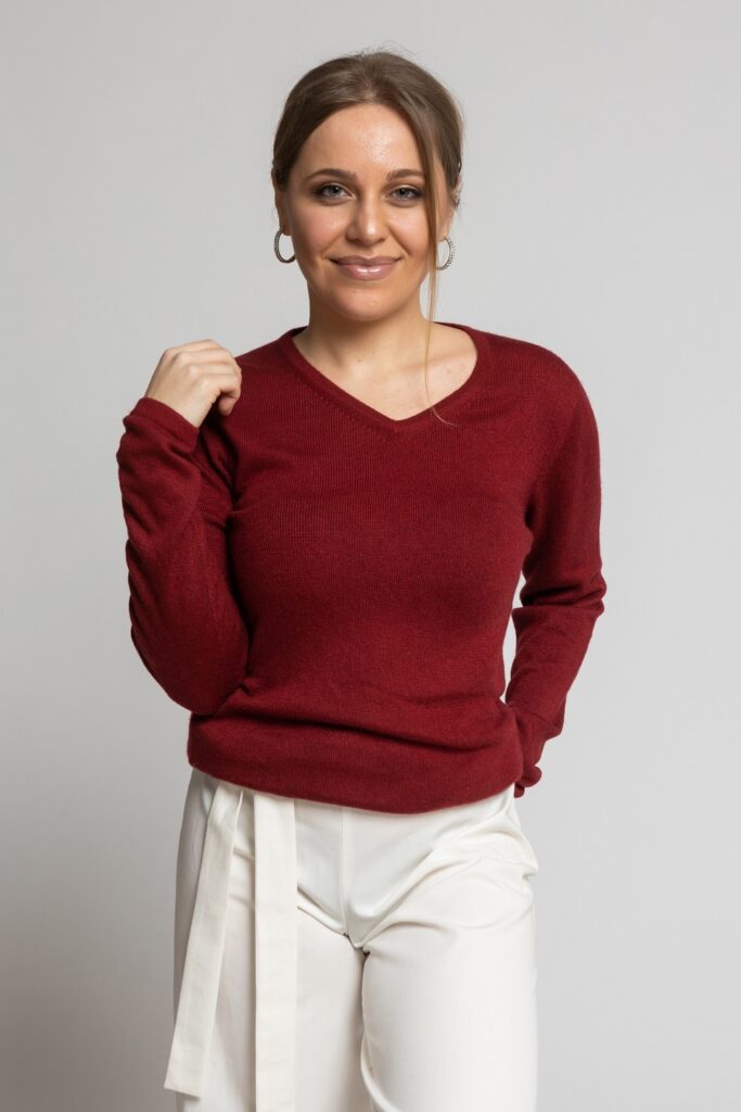 Women's Cashmere Jumper Burgundy