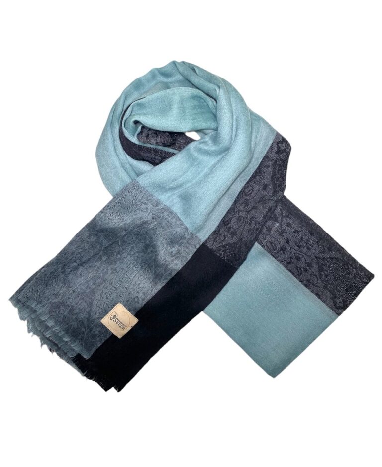 Women’s Cashmere Shawl Lagoon with design