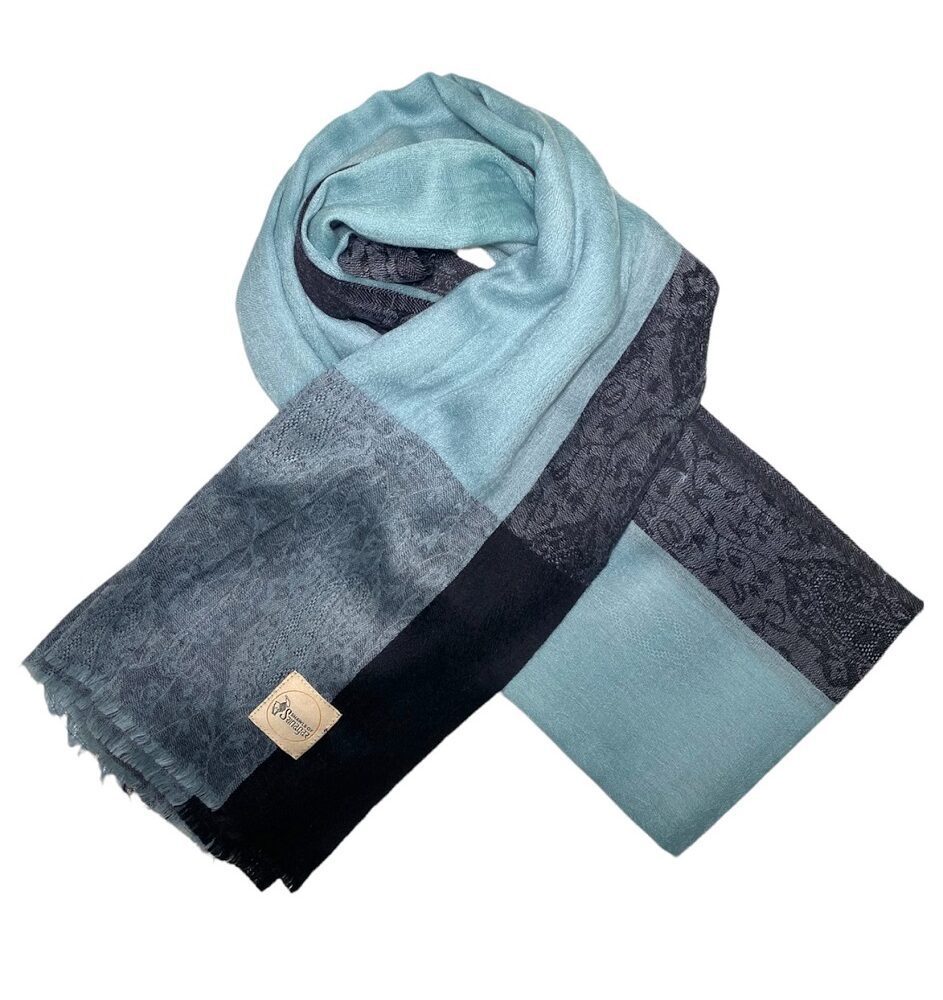 Women’s Cashmere Shawl Lagoon with design
