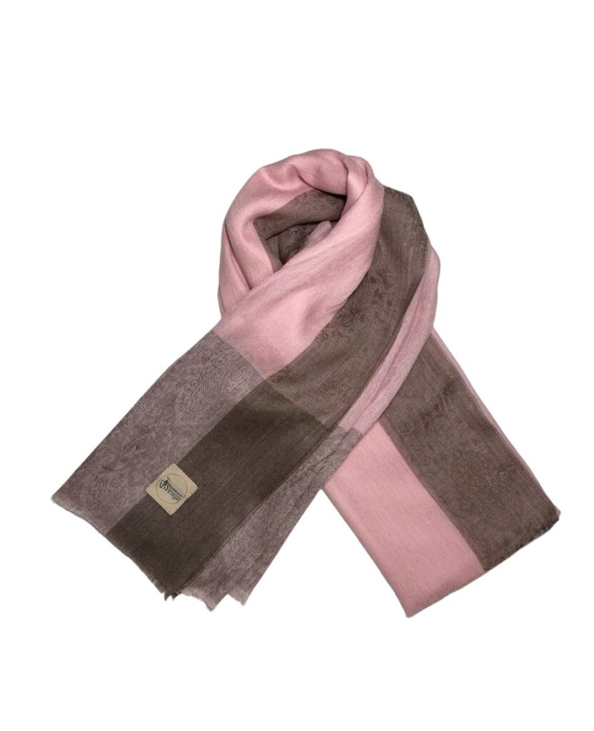 Women’s Cashmere Shawl Old rose with design
