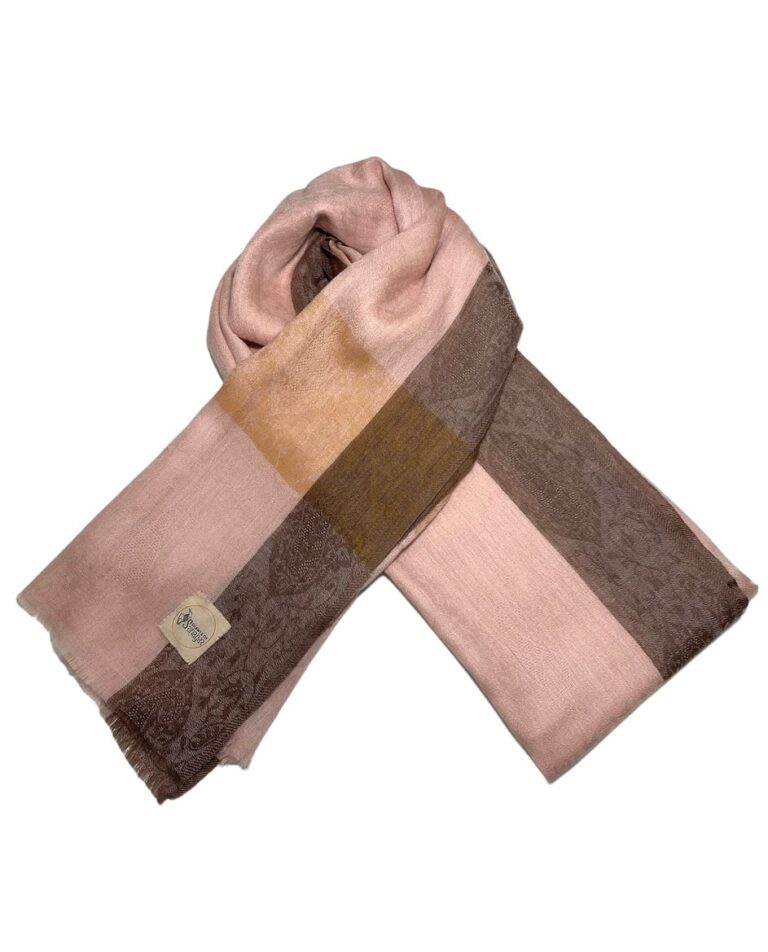 Women’s Cashmere Shawl Old rose with gold