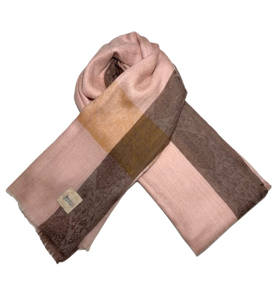 Women’s Cashmere Shawl Old rose with gold