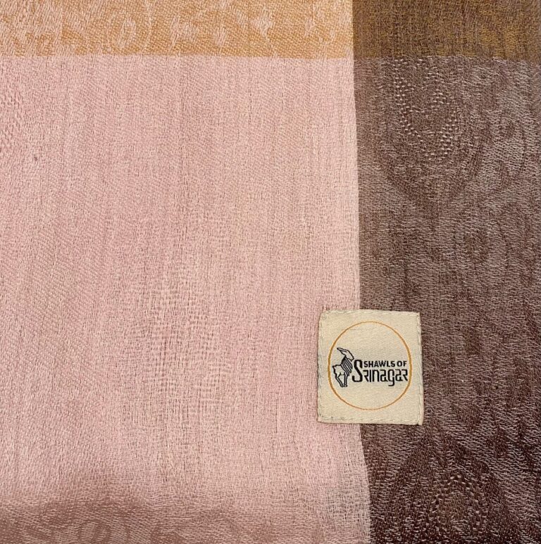 Women’s Cashmere Shawl Old rose with gold