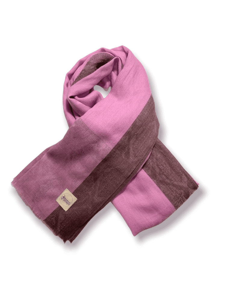 Women’s Cashmere Shawl Pink rose with design