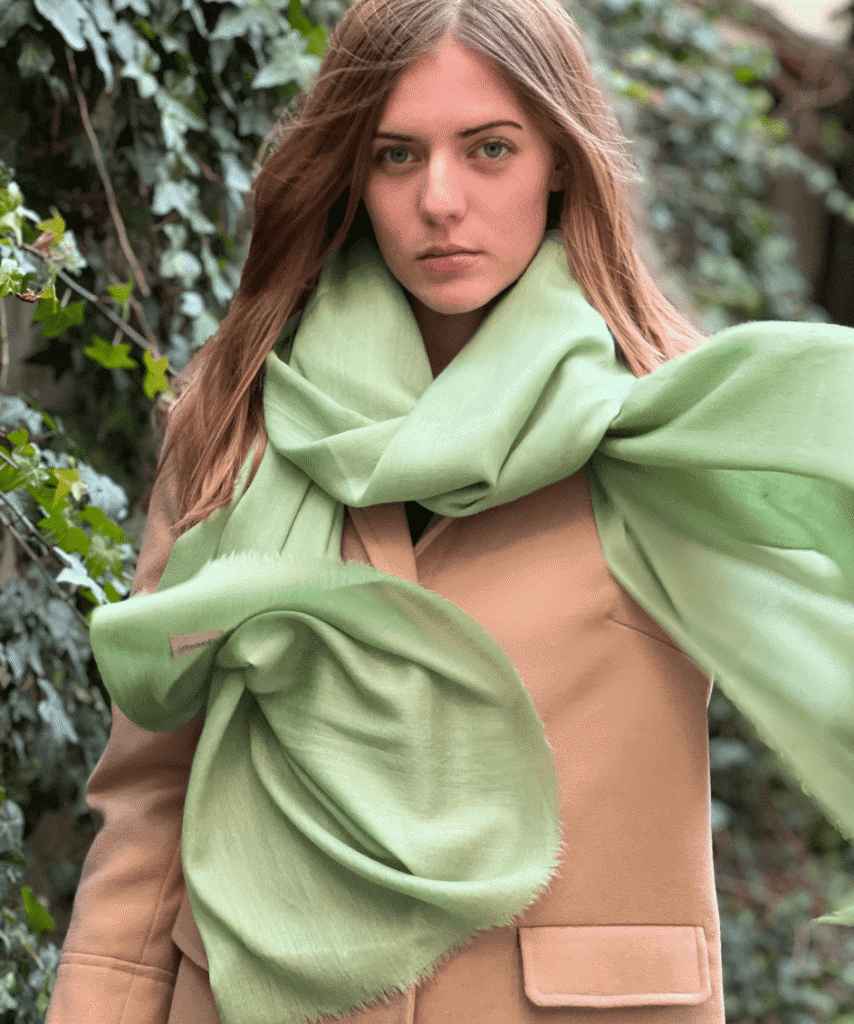 Cashmere shawl in light green